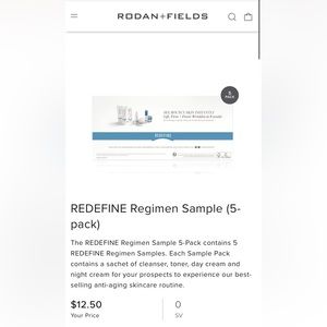 RODAN AND FIELDS REDEFINE Sample Pack